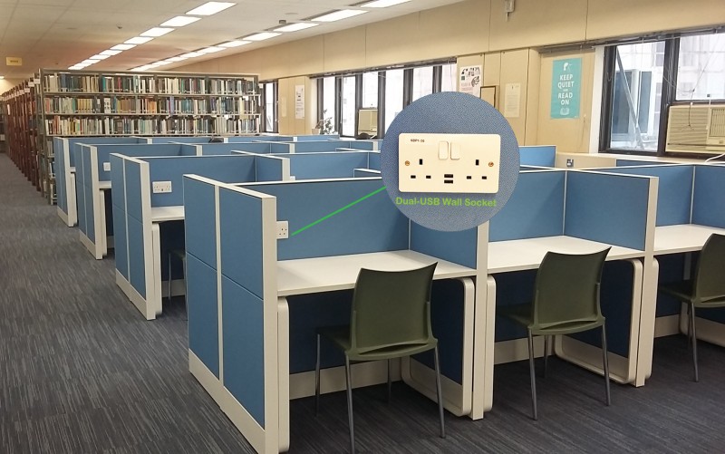 Study Carrels with USB Conenctions
