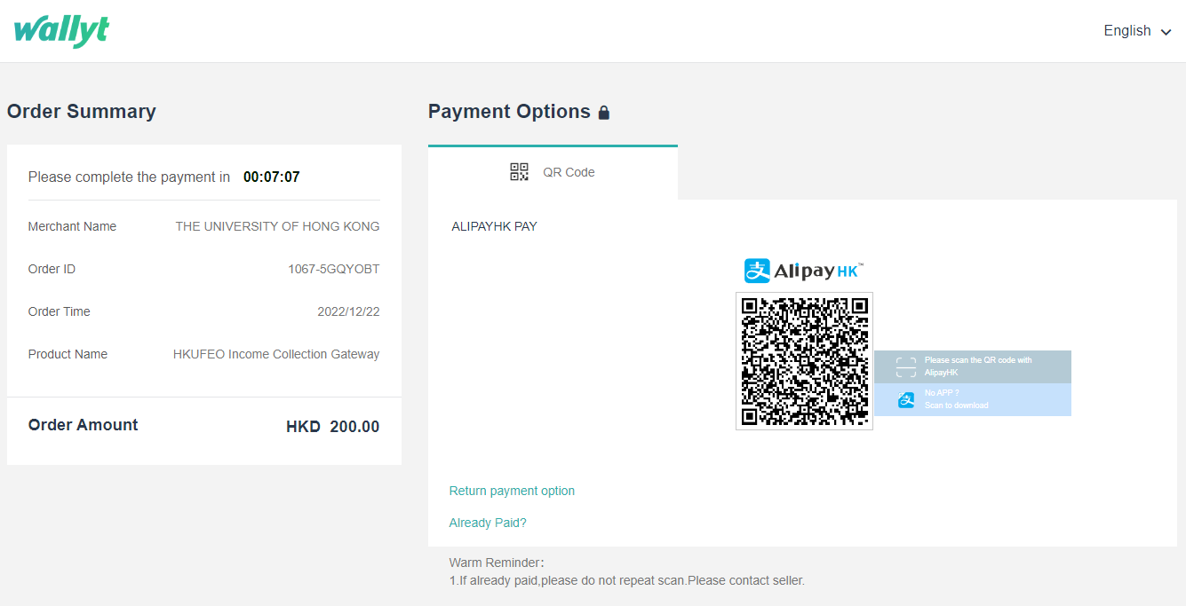 online payment step 8